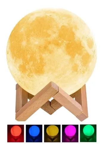Lámpara Luna 3D Multicolor