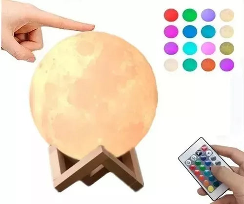 Lámpara Luna 3D Multicolor